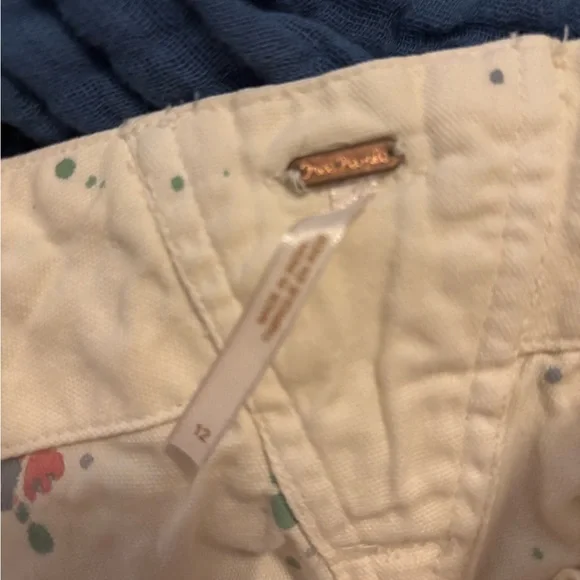 Free People Cream Pants with Colorful Splatter - Picture 6 of 6